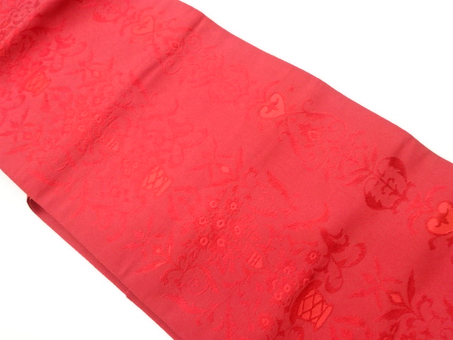 本場筑前博多花瓶に花唐草模様織出し名古屋帯